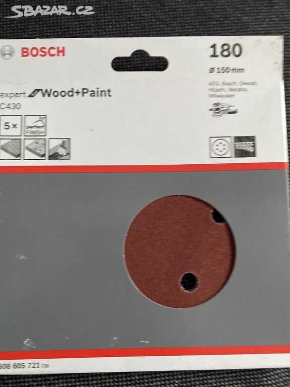 5dílná sada brusných papírů 150 mm, 180 Bosch