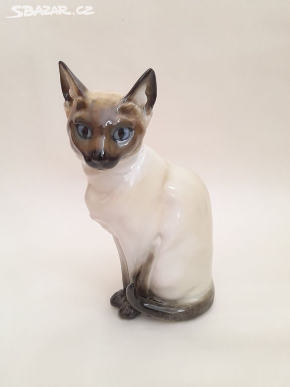 Porcelánová figura siamské kočky - Hutschenreuther