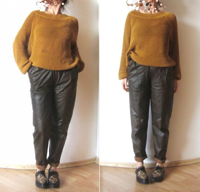 Vintage 80s/90s kožené dámské kalhoty