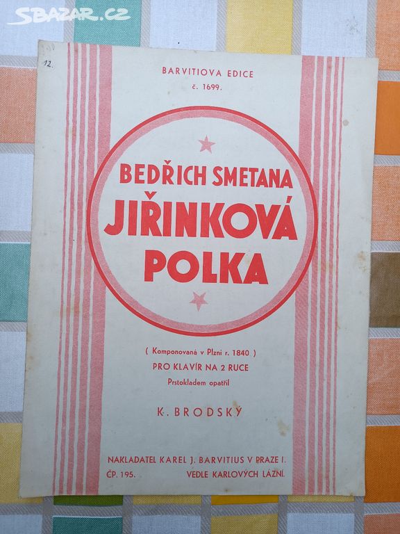 Noty Bedřich Smetana - Jiřinková polka