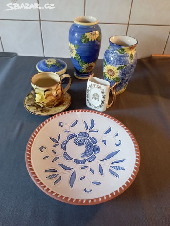 retro porcelán a keramika, vázy, dózy, talíře
