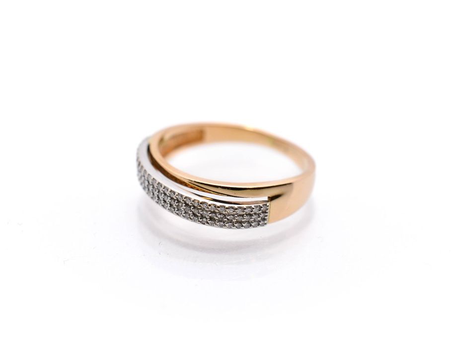 Zlatý prsten s diamanty, vel. 55 (14144)