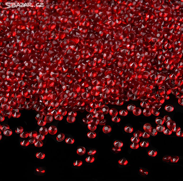Diamantové Konfety - Tmavě Červené 3mm - 100 kusů