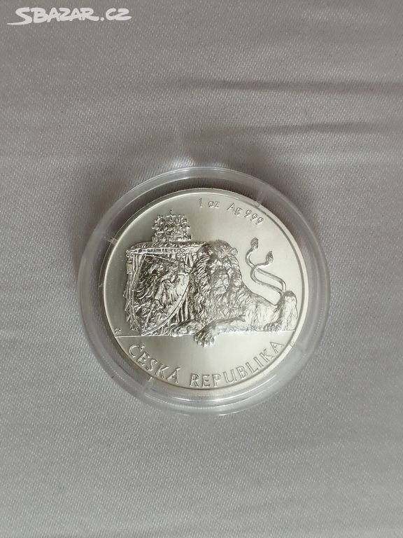 1 Oz stříbrná investiční mince Český lev 2018