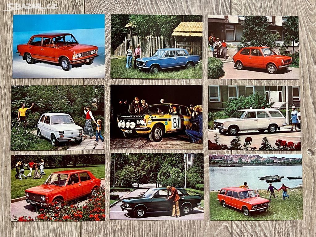 Soubor pohlednic v přebalu - Polski Fiat ( 9ks )
