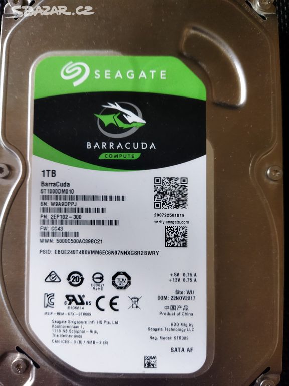 Seagate BarraCuda  3,5" 1 TB rychlost otáček 7200