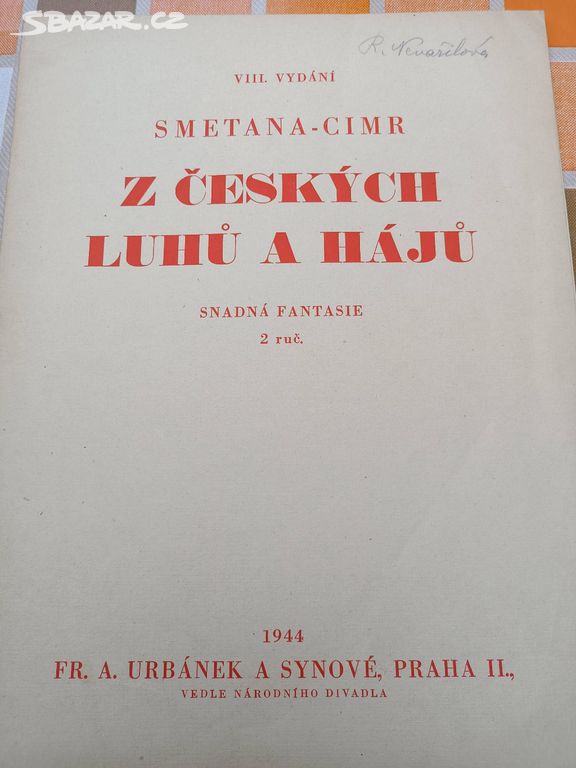Noty - Bedřich Smetana - Z českých luhů a hájů