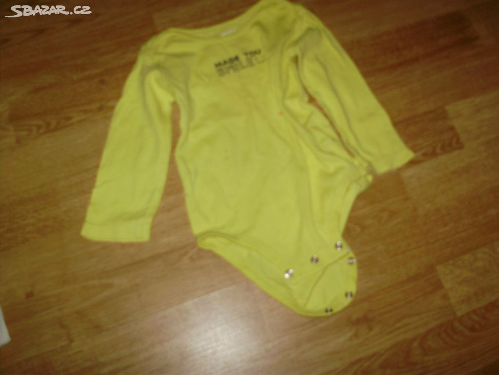 Dětské body bavlna žluté 18 měsíců