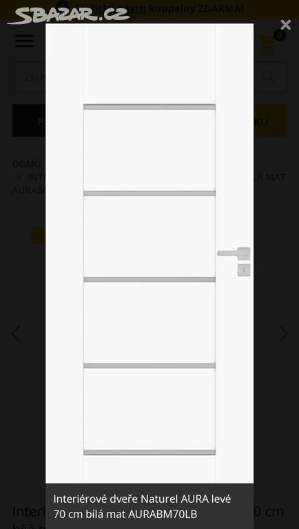 Interiérové bezfalcové dveře Aura 80cm pravé bílé