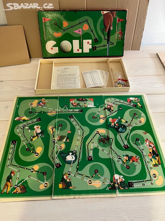Stará retro společenská stolní hra GOLF - hračka