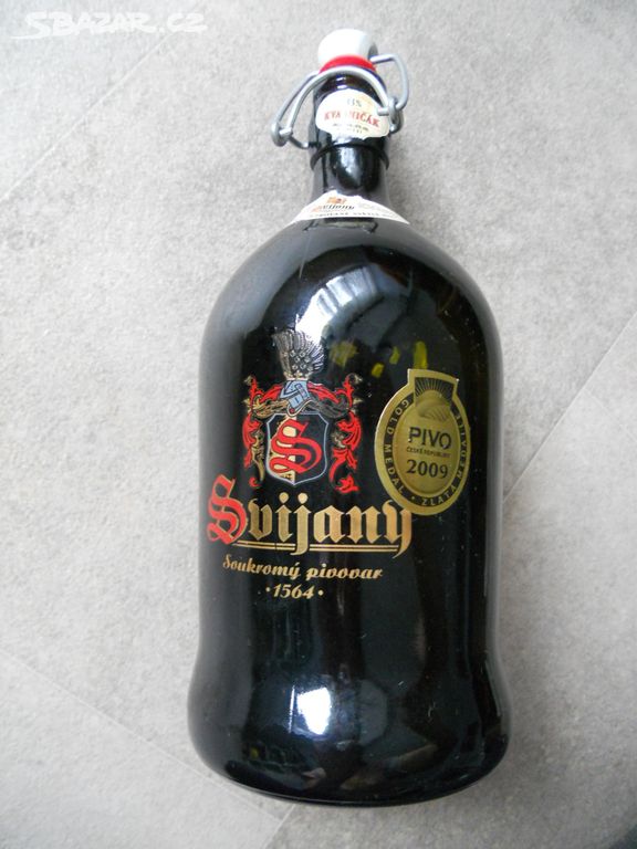 Pivní flaška Svijany, pivovar lahev Svijany, 1l