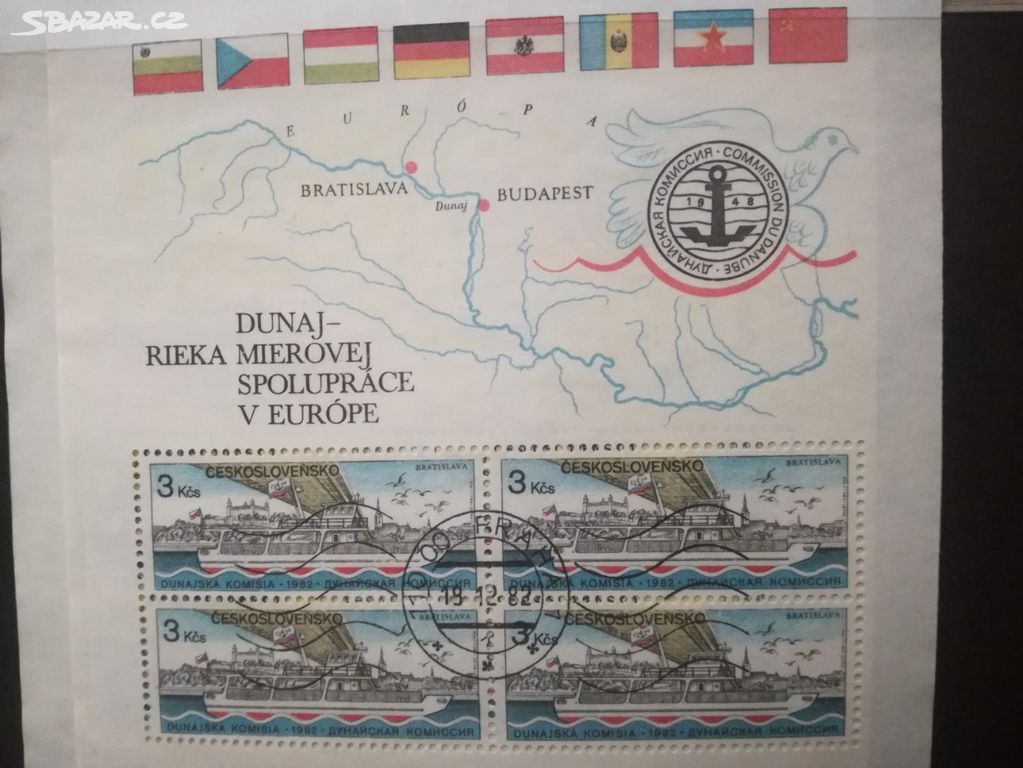 aršík ČSSR - Dunaj - řeka mírové spol. v Evropě.