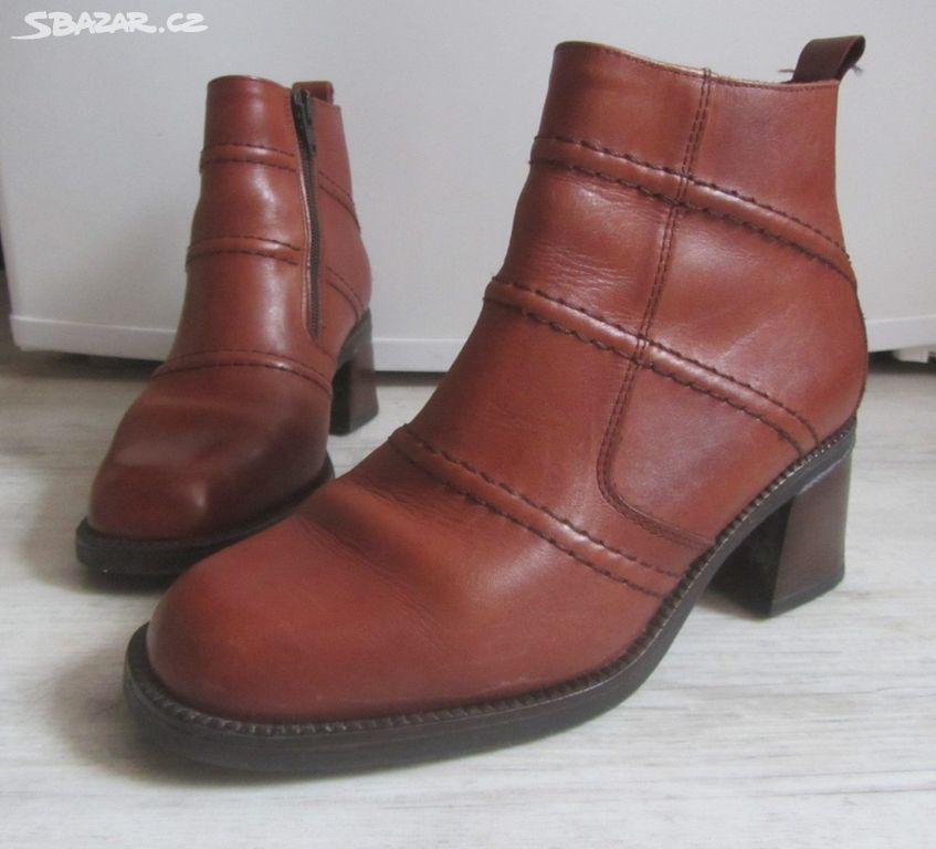 Vintage 90s kožené rezavohnědé boty
