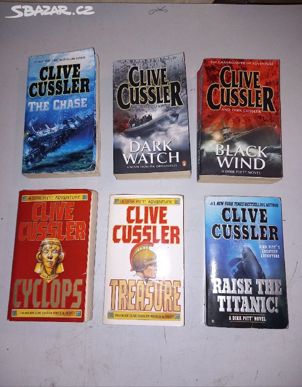Konvolut 6 knih Clive Cussler  ANGLICKY!!!