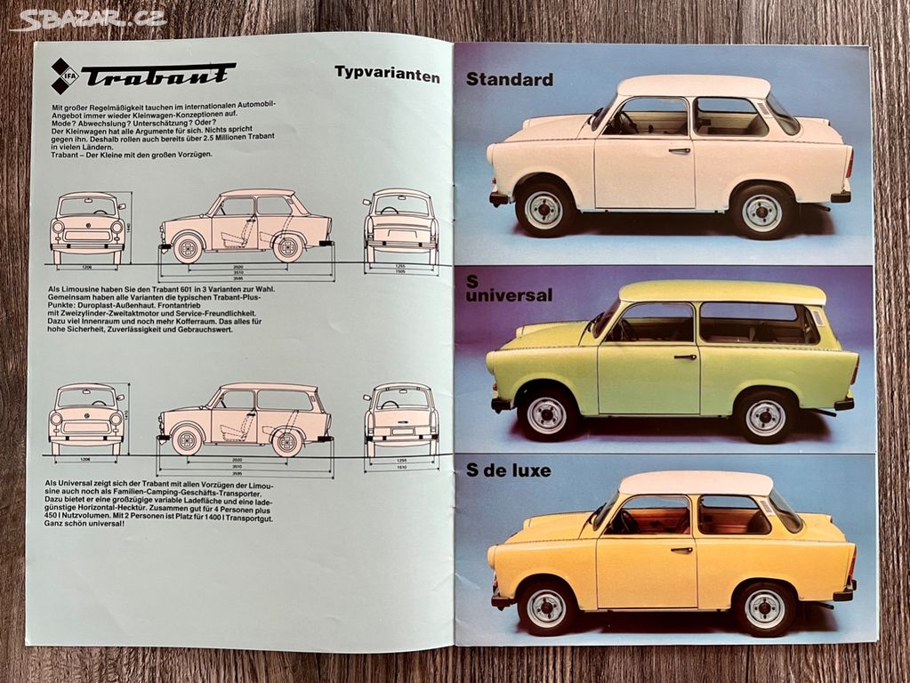 Prospekt Trabant 601 ( 1985 ) DDR ( německy )