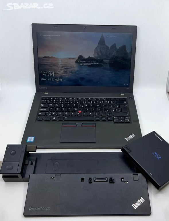 Lenovo ThinkPad T460 + dokovací stanice + Blu-Ray