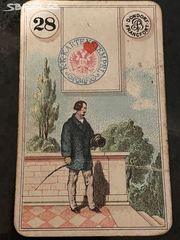 Staré vykládací karty 1890 Dondorf Lenormand