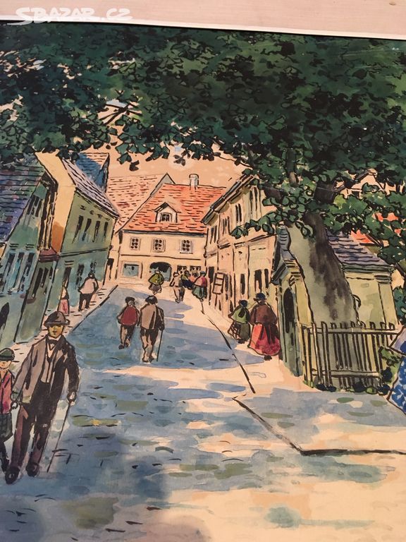 Obraz akvarel 1928 Hartmann