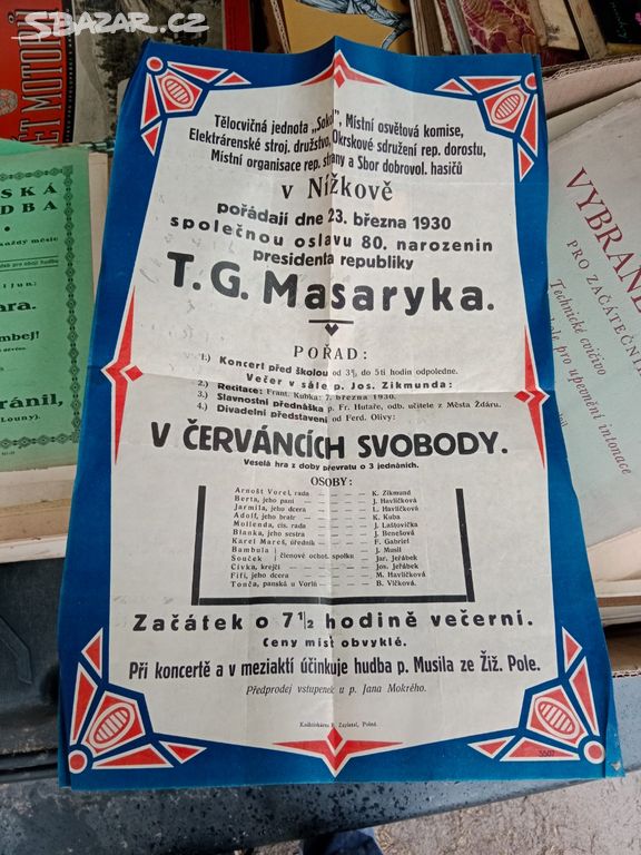 Plakát oslava T.G. Masaryka 80 let - 1930