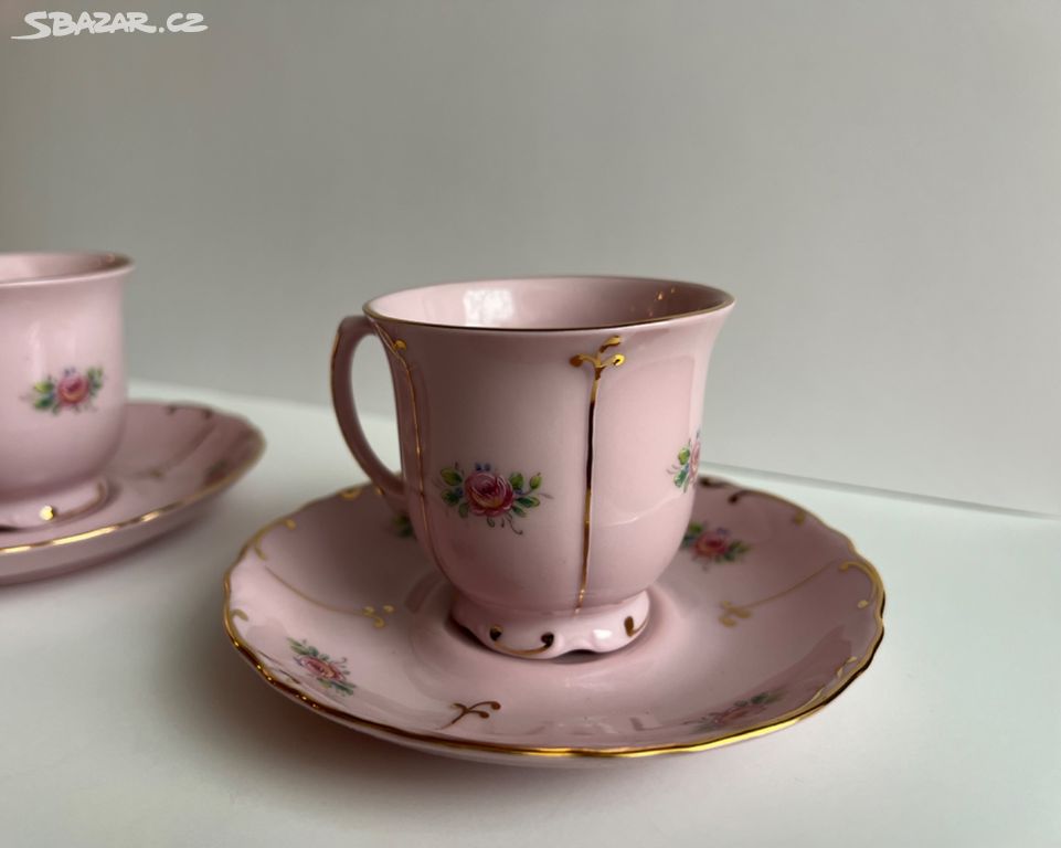 Porcelán růžový EPIAG - čajová souprava nová
