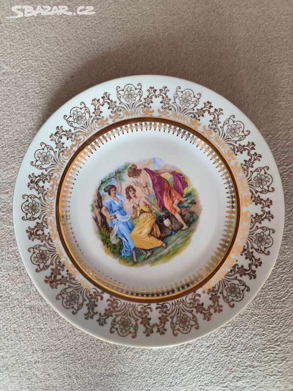 porcelánový talíř 3 gracie, EPIAG , starožitný