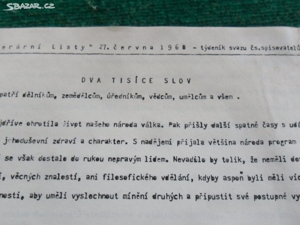 DVA TISÍCE SLOV - 27.června 1968