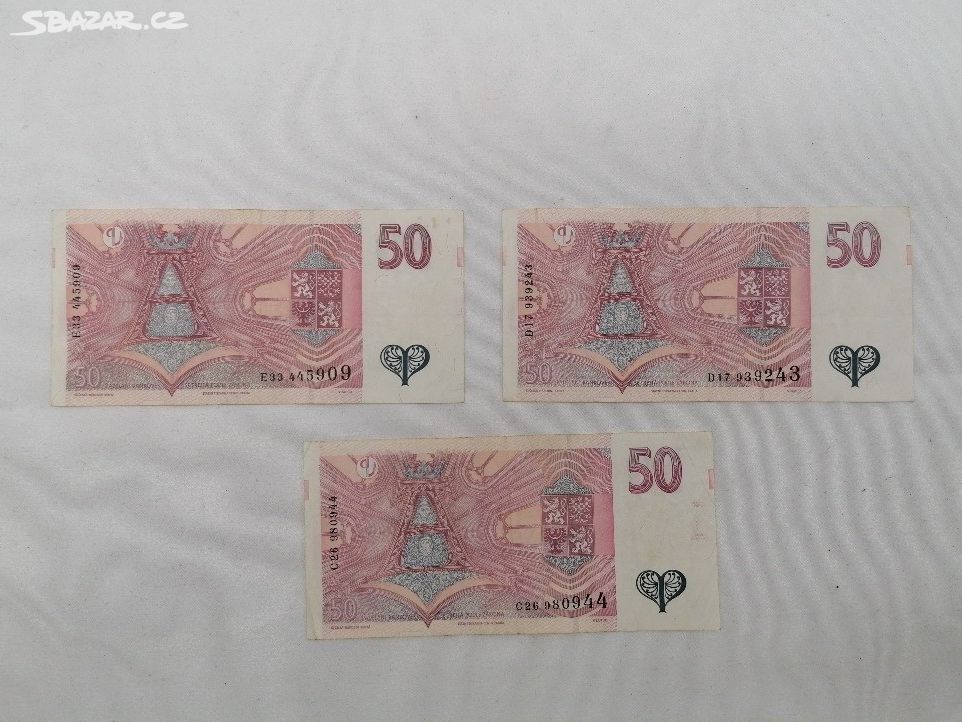 50korun českých 1997 D, C, E, oběh