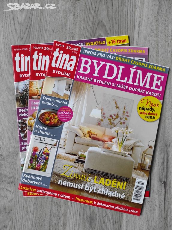 Časopisy Tina Bydlíme - 3 čísla z roku 2019