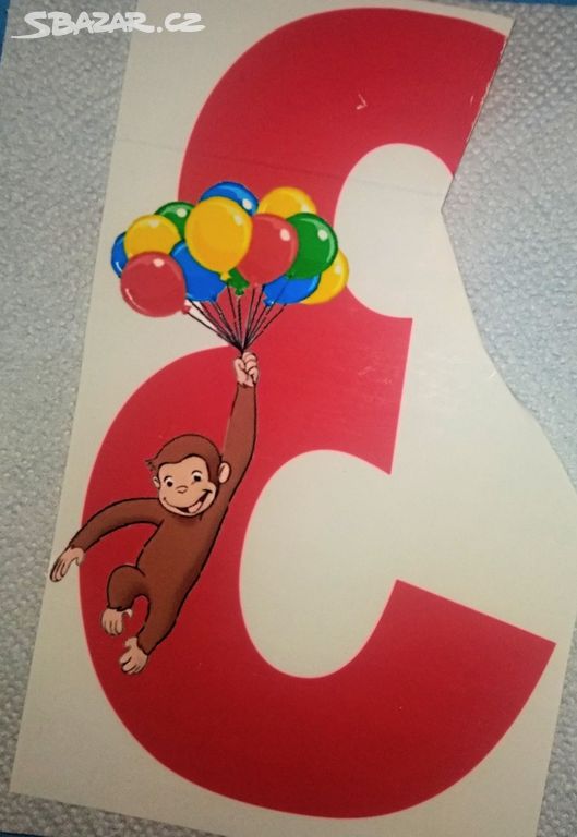 NOVÉ Zvědavý George narozeninový obrázek opička 98