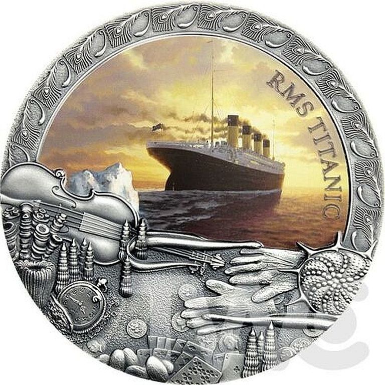 Luxusní 2 oz stříbrná mince Titanic, 2020, UNC