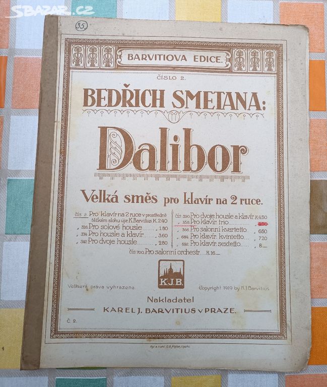 Noty - Bedřich Smetana - Dalibor