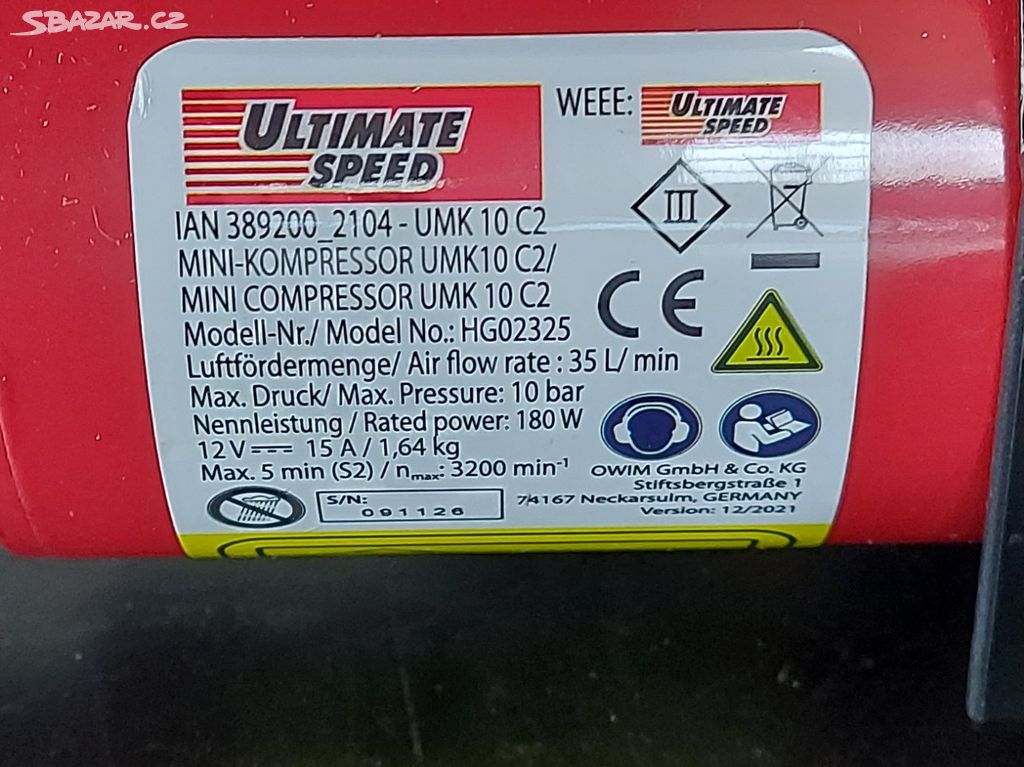 mini kompresor UMK Praha 10 C2. 