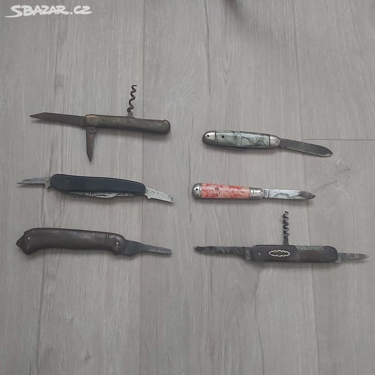 6 x starý kapesní nůž