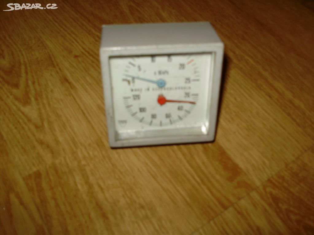 starý tlakoměr teploměr  0-120 °C 10kPA