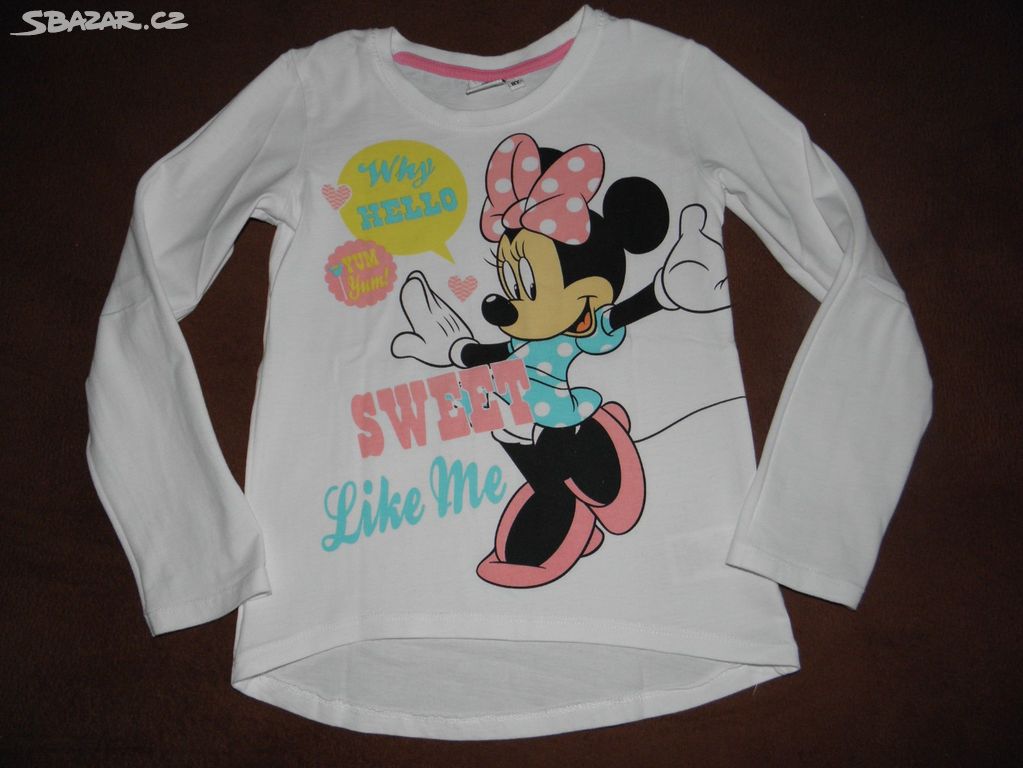 dívčí bílé tričko s Minnie zn. Disney vel.128/134