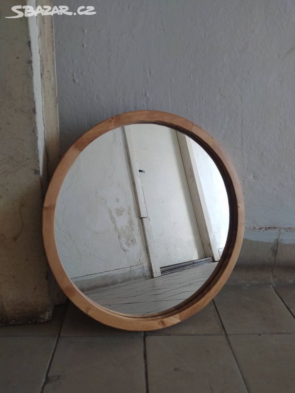 Dřevěné kulaté zrcadlo 40cm-NYNÍ SLEVA 20%