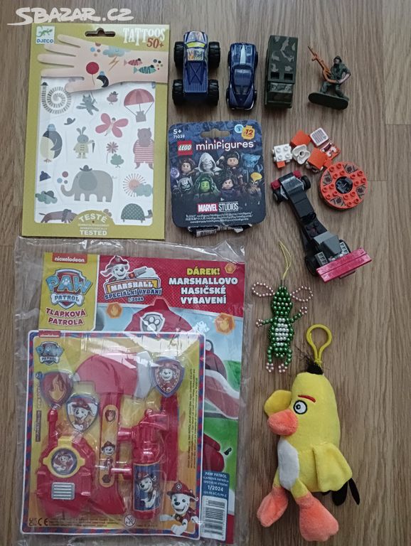 RŮZNÉ HRAČKY - LEGO, PAW PATROL, DJECO, AUTA atd.