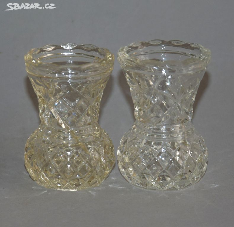 malá váza sklo vázička, vázičky 2 ks