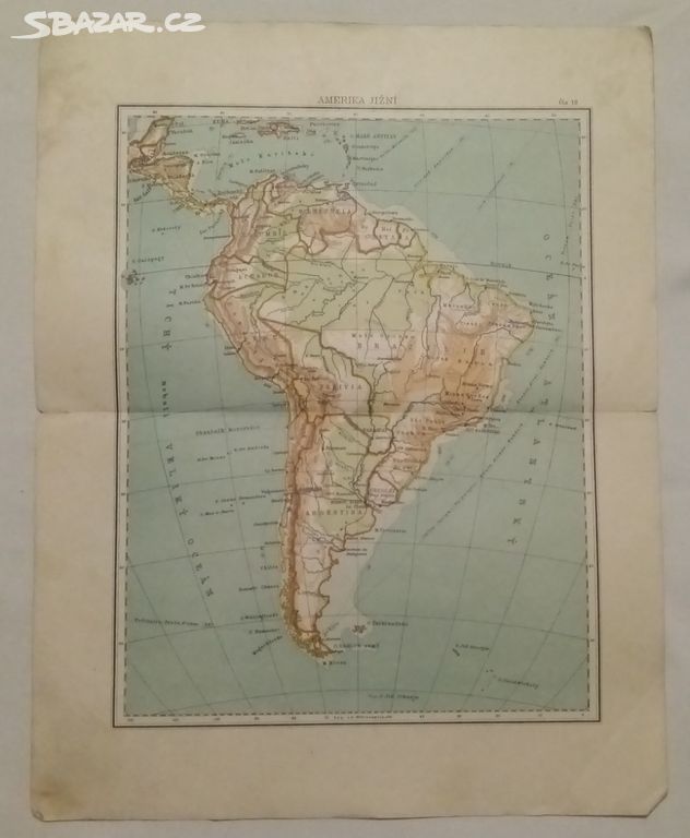 Mapa - Jižní Amerika - 1908