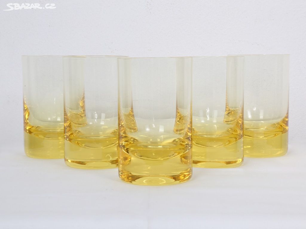 Sklenice, sklenky na whiskey Moser - žluté