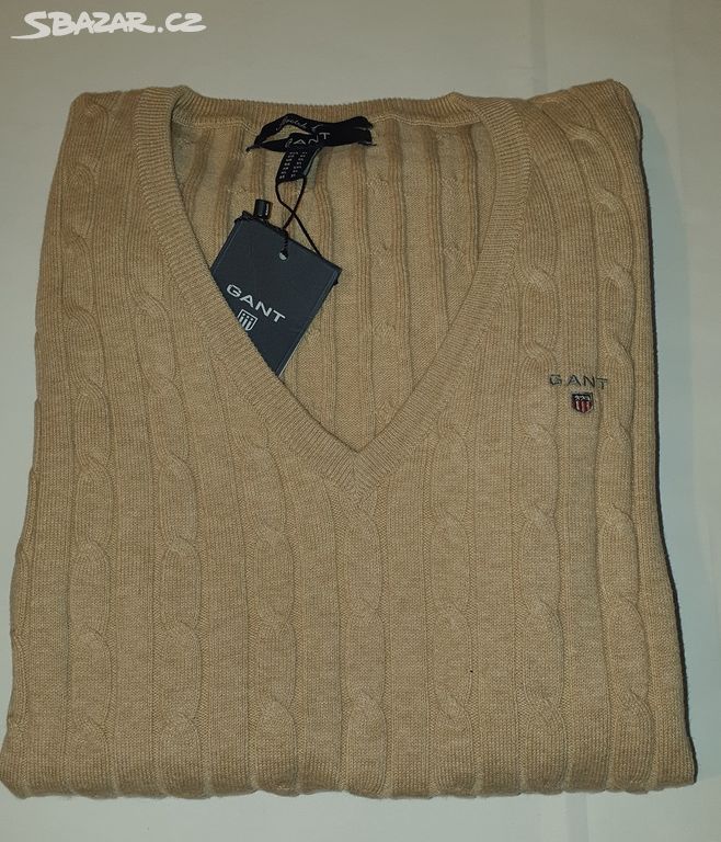 NOVÝ copánkový strečový svetr Gant dámský XL