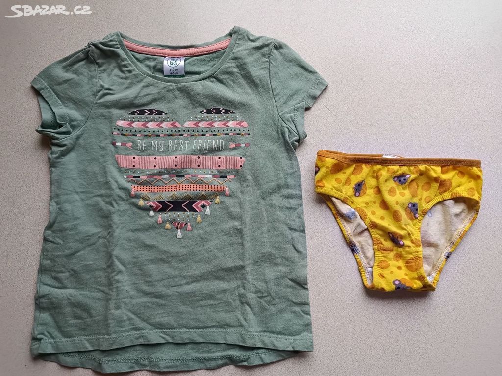 Dívčí tričko, kalhotky vel. 110, tričko 116 - 122