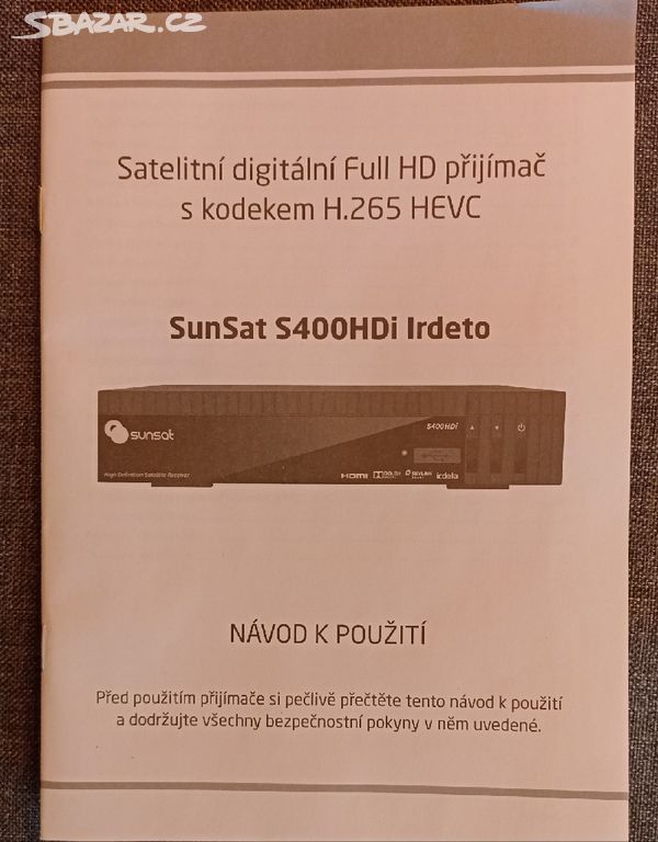 Satelitní přijímač SUNSAT S400HDi Irdeto