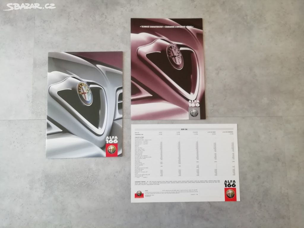 Alfa Romeo 166 - CZ katalog, údaje. výbava, ceník