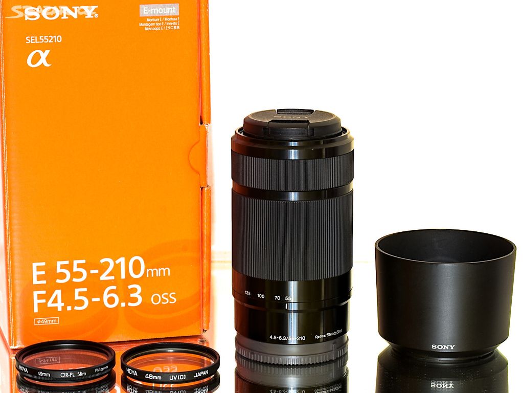 Sony E 55-210mm f/4,5-6,3 + UV+CPL NEPOUŽITÝ