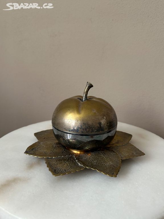 Vintage dekorativní dóza ve tvaru jablka
