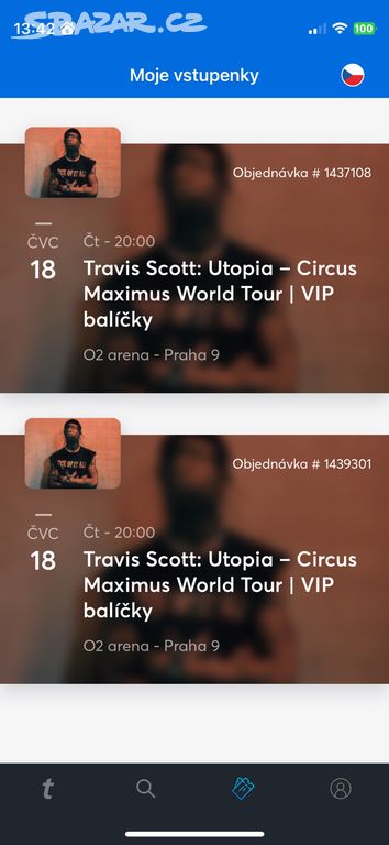 Travis Scott Praha VIP stání lístek