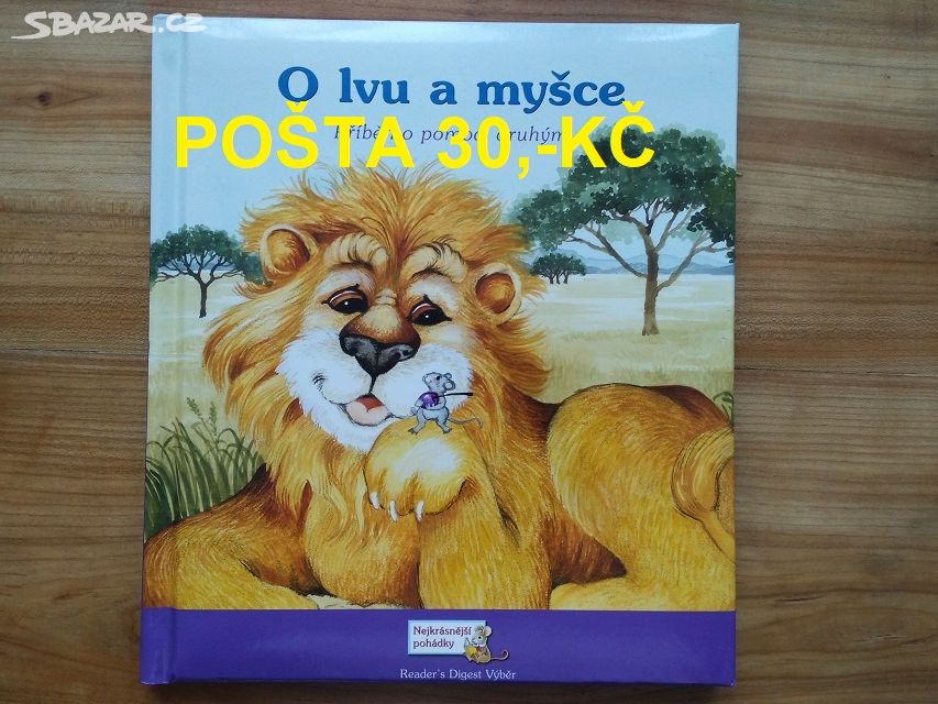Dětská kniha, pohádka O lvu a myšce - Lev a myška