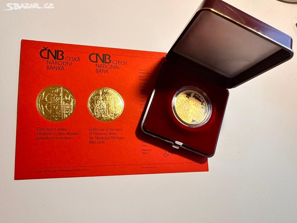OLOMOUC / Proof / ČNB - zlatá mince 1/2 oz
