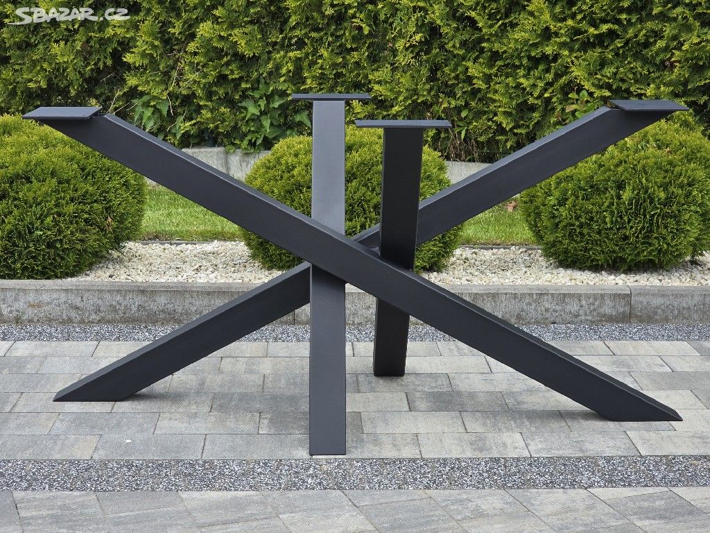 Moderni kovová podnož k stolů "kříž" *pavouk